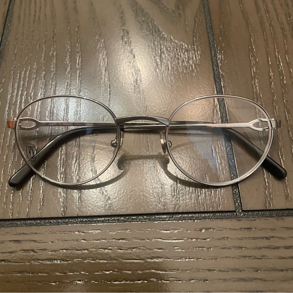 Cartier Round Silver Metal Glasses